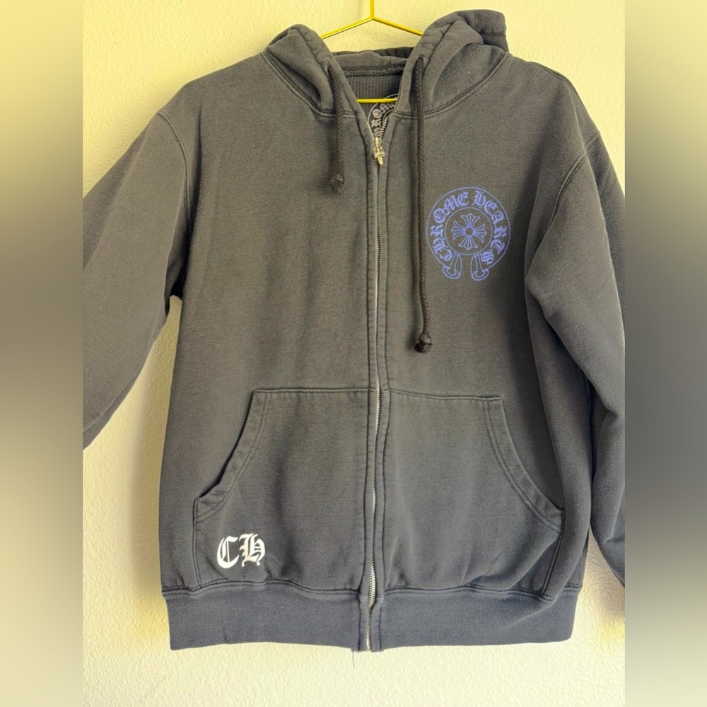 Men’s Cotton Zip Up Hoodie Celtic Cross Graphic Stone Gray Sz: M Made in USA 🇺🇸
